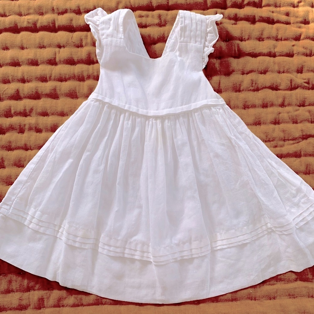 White Linen Jumper Dress